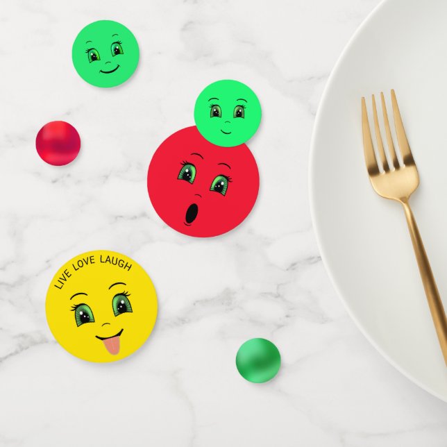 Cute Christmas Emoji Happy Faces Party Confetti (Group)