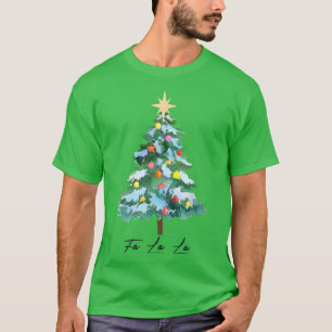 Cute Christmas Fa La La Tree Happy Holiday Pyjamas T-Shirt
