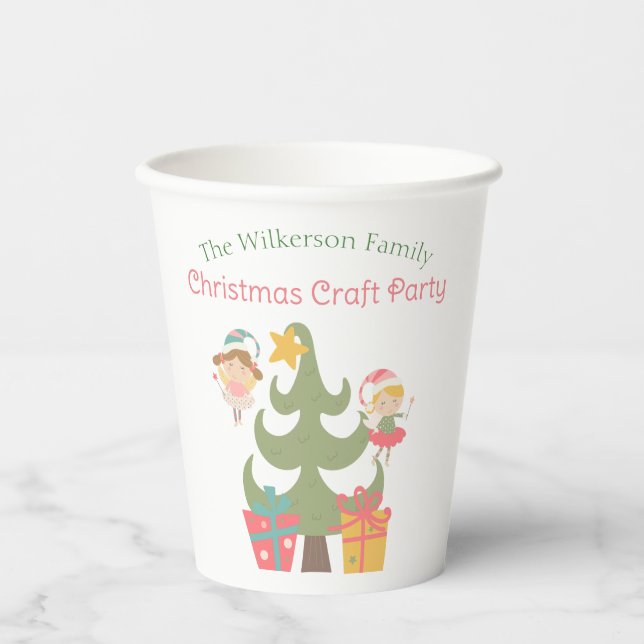 Cute Christmas Fairies Paper Cups (Front)