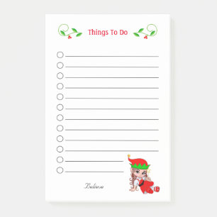 Cute Christmas Fairy Elf Things To Do Post-it Notes