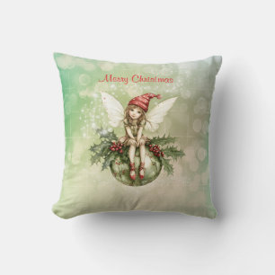 Cute Christmas Fairy on an Ornament Cushion