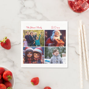 Cute Christmas Family Photo Paper Napkins