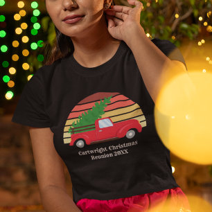 Cute Christmas Family Reunion Red Truck Women's T-Shirt