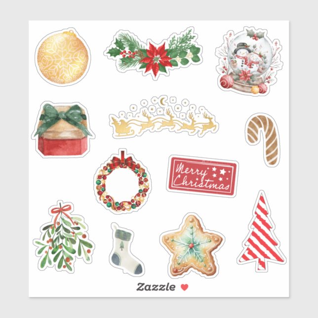 Cute Christmas Festive Sticker Set (Sheet)