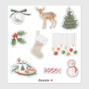 Cute Christmas Festive Sticker Set