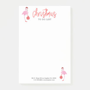 Cute Christmas flamingo merry Christmas ornament Post-it Notes