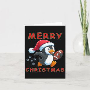 Cute Christmas Football Penguin  Card