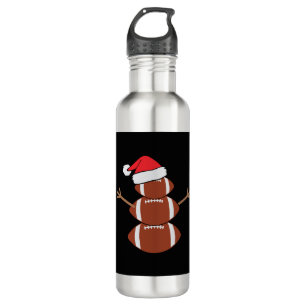 Cute Christmas Football Snowman Santa Hat Funny 710 Ml Water Bottle