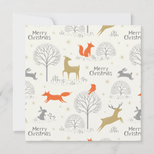 Cute Christmas forest deer rabbit - Xmas gifts Holiday Card