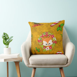 Cute Christmas Fox Cushion