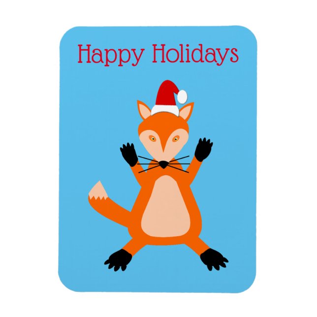 Cute Christmas Fox Custom Magnet (Vertical)