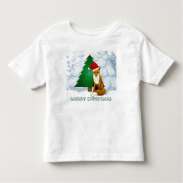 Cute Christmas Fox Fleece Sweatshirt Toddler T-Shirt