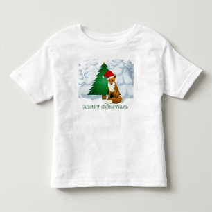 Cute Christmas Fox Fleece Sweatshirt Toddler T-Shirt