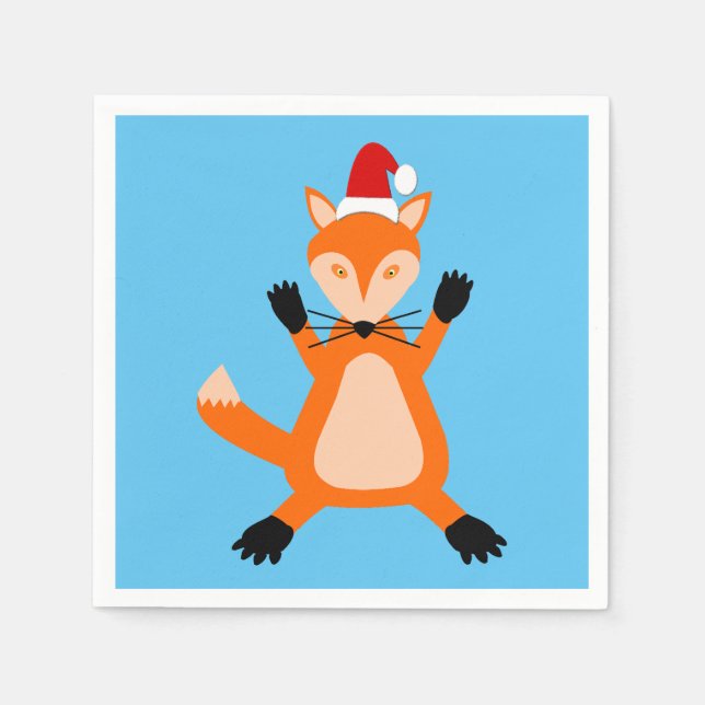 Cute Christmas Fox Napkin (Front)