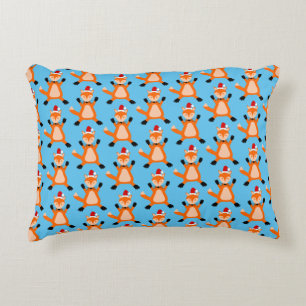 Cute Christmas Fox Patterned Decorative Cushion