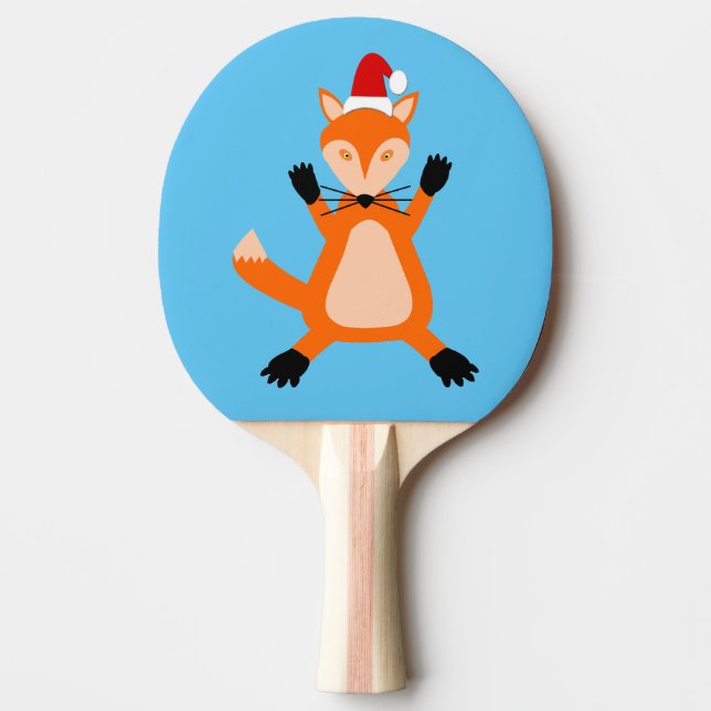 Cute Christmas Fox Ping Pong Paddle (Front)