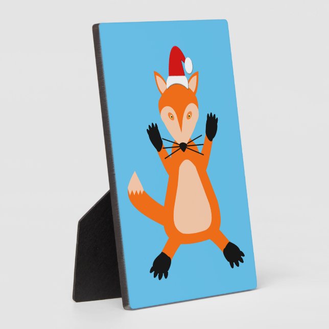 Cute Christmas Fox Plaque (Side)