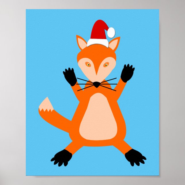 Cute Christmas Fox Poster (Front)