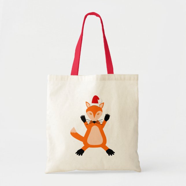 Cute Christmas Fox Tote Bag (Front)