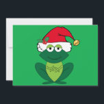 Cute Christmas Frog in Santa Claus Hat Holiday Card<br><div class="desc">Cute Christmas frog in an adorable red Santa Claus hat with jingle bells and mistletoe on a festive green holiday card. This funny kids holiday animal gift featuring a smiling green froggie animal makes me happy and full of Christmas cheer.</div>