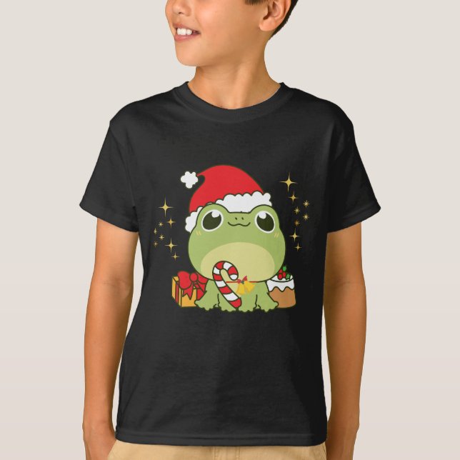 Cute Christmas Frog T-Shirt (Front)