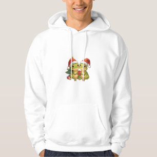 Cute Christmas Frogs Holding Gifts Adorable Holid Hoodie