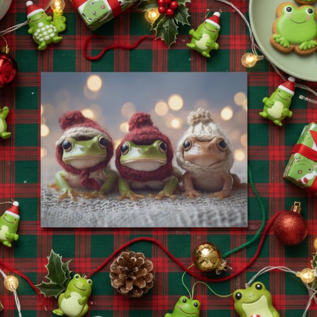 Cute Christmas Frogs Postcard (Creator Uploaded)