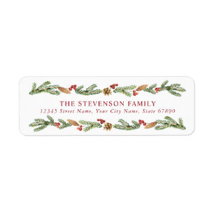 Cute Christmas Garland Return Address Labels