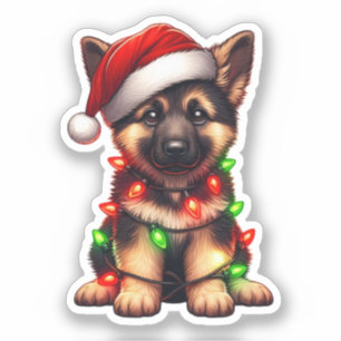 Cute Christmas German Shepherd 