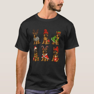 Cute Christmas German Shepherd Dog Holiday Funny M T-Shirt