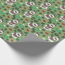 Cute Christmas Ghost and Candy Cane Pattern