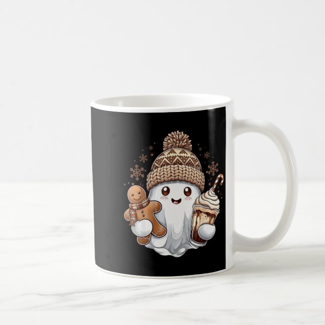Cute Christmas Ghost Coffee Gingerbread Boojee Xma Coffee Mug (Right)