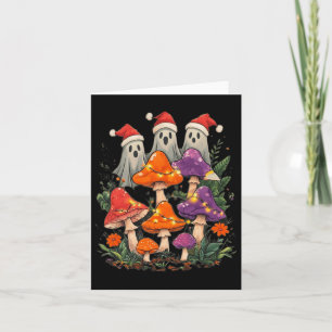Cute Christmas Ghost Mushroom Cottagecore Boho Des Card