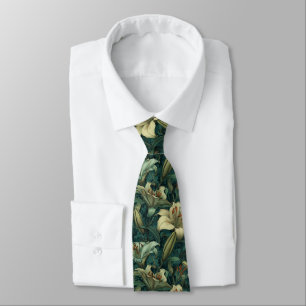 Cute Christmas Gift For Him Lilies Flower Tie