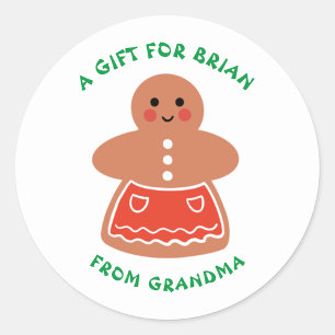 Cute Christmas Ginger Bread To and From Gift Tag