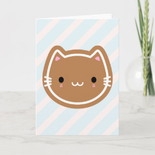 Cute Christmas Gingerbread Cat Card