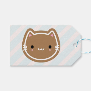 Cute Christmas Gingerbread Cat Gift Tags