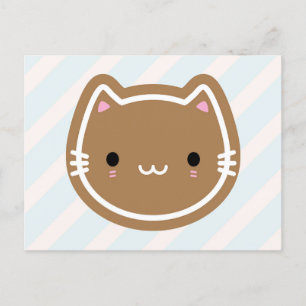Cute Christmas Gingerbread Cat Postcard