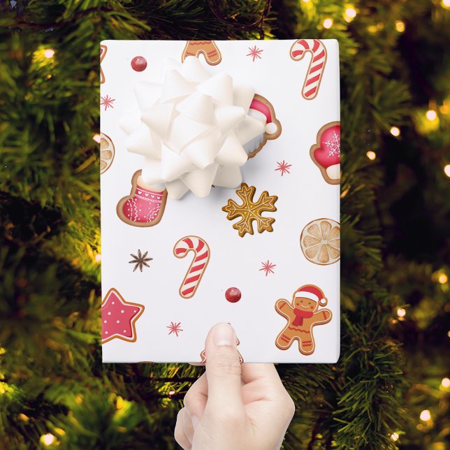 Cute Christmas Gingerbread Cookie Wrapping Paper Sheet (Creator Uploaded)