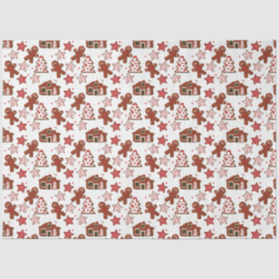 Cute Christmas Gingerbread Cookies Pattern Tissue Paper