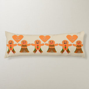 Cute Christmas Gingerbread Couple Body Cushion