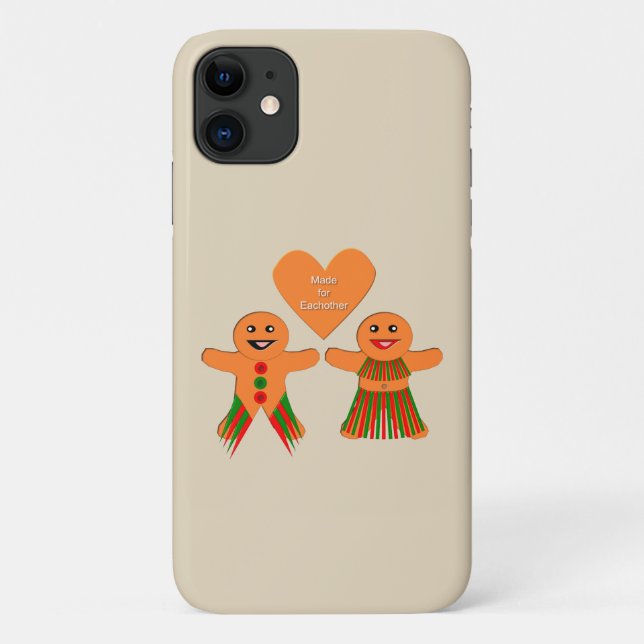 Cute Christmas Gingerbread Couple Case-Mate iPhone Case (Back)