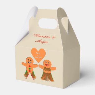 Cute Christmas Gingerbread Couple Custom Favour Box