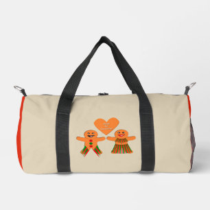 Cute Christmas Gingerbread Couple Duffle Bag