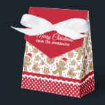 Cute Christmas Gingerbread Favour Box<br><div class="desc">A cute Christmas gingerbread man pattern decorates this gift favour box. So cute for passing out Christmas cookies and treats. Personalise it with your name. Designed for you by Blackberry Boulevard.</div>
