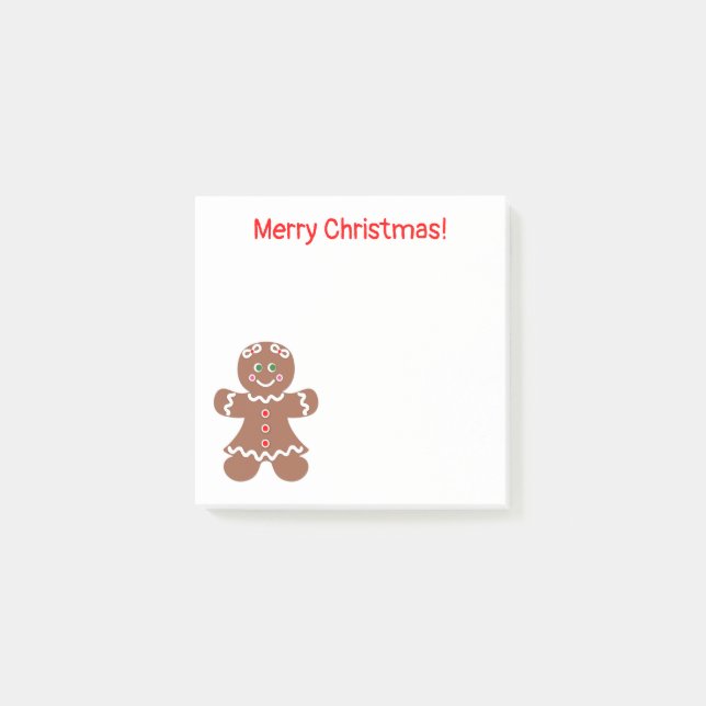 Cute Christmas Gingerbread Girl 3 x 3 Post- Post-it Notes (Front)