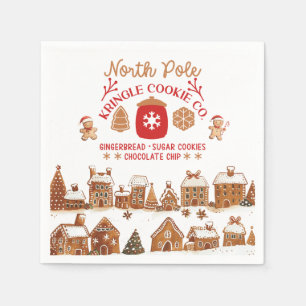 Cute Christmas Gingerbread Houses Cookies Napkin