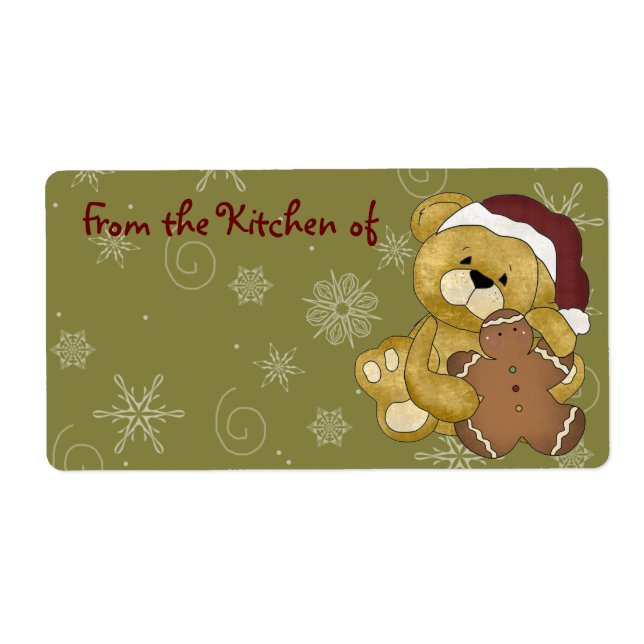Cute Christmas Gingerbread Kitchen Labels (Front)