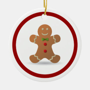 Cute Christmas Gingerbread Man Personalised Ceramic Tree Decoration