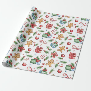 Cute Christmas gingerbread man Wrapping Paper
